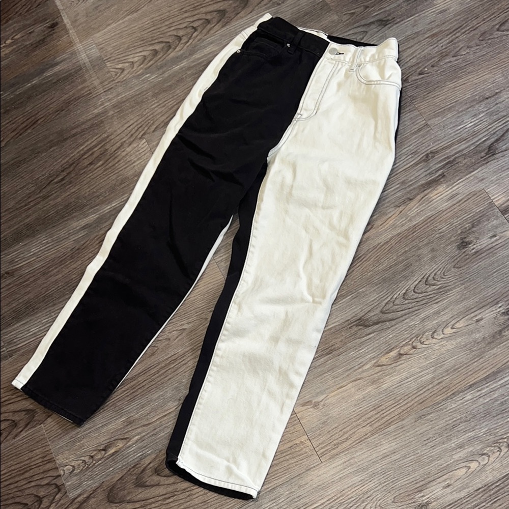 PacSun High Rise Black and White Jeans Bold Two-Tone Design